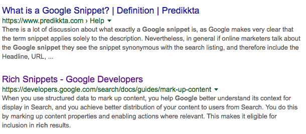 Snippet in Google Search Engine Results Pages (SERPs)